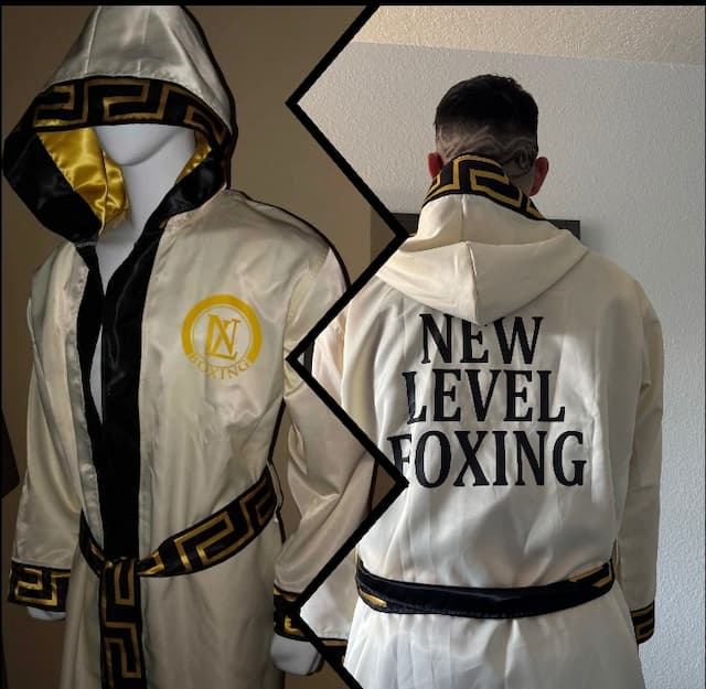 Custom hand-made satin silk walkout robe